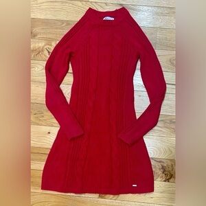 Hollister Red Mini Long Sleeve Sweater Dress | Date Night, Party, Spring